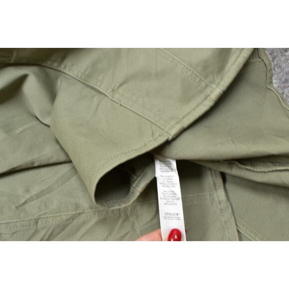 Chico's Green Cotton Blend Button Jacket Size 2 Long Sleeve Solid - Picture 4 of 7